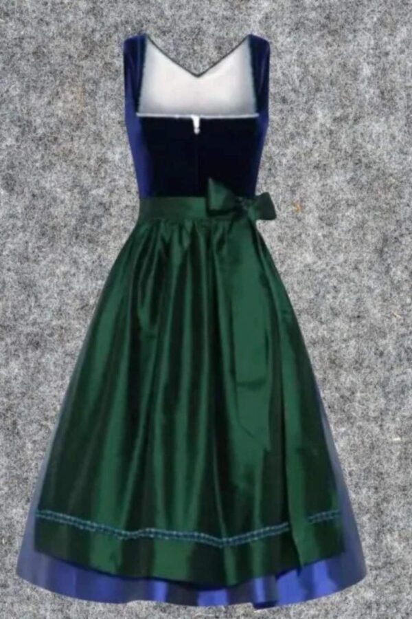 Authentic Royal Blue Velvet Dirndl Dress D-02