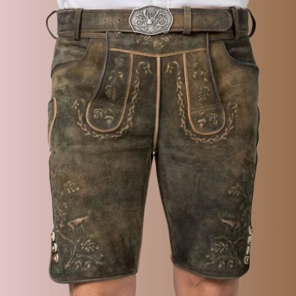 Handmade Lederhosen shorts with embroidery