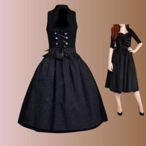 Cotton Black Dirndl – Timeless Elegance Bavarian Attire