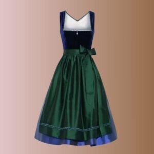 Authentic Royal Blue Velvet Dirndl Dress D-02