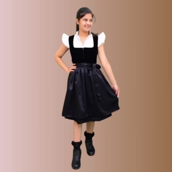 Luxurious Black Velvet Dirndl Dress – Timeless Elegance Meets Modern Comfort