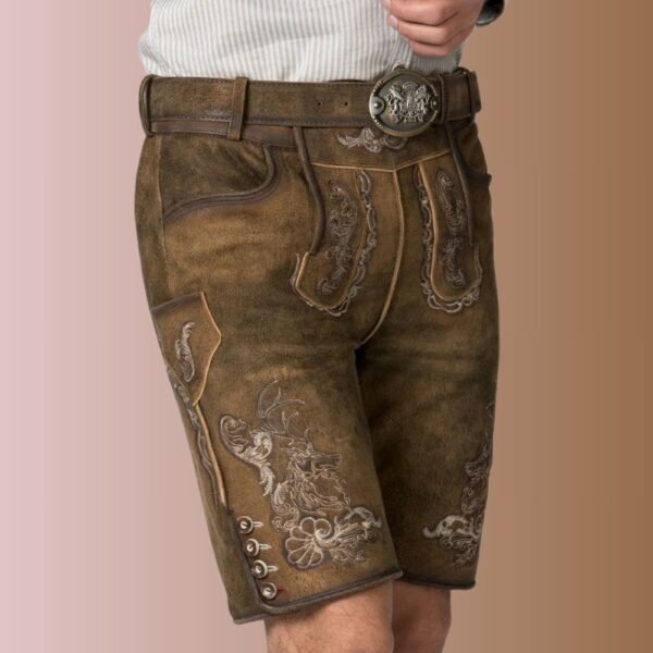 Authentic Traditional Bavarian Lederhosen Men-021 - Image 2