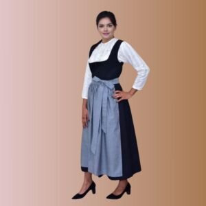 Black Cotton Long Dirndl | Timeless Bavarian Elegance
