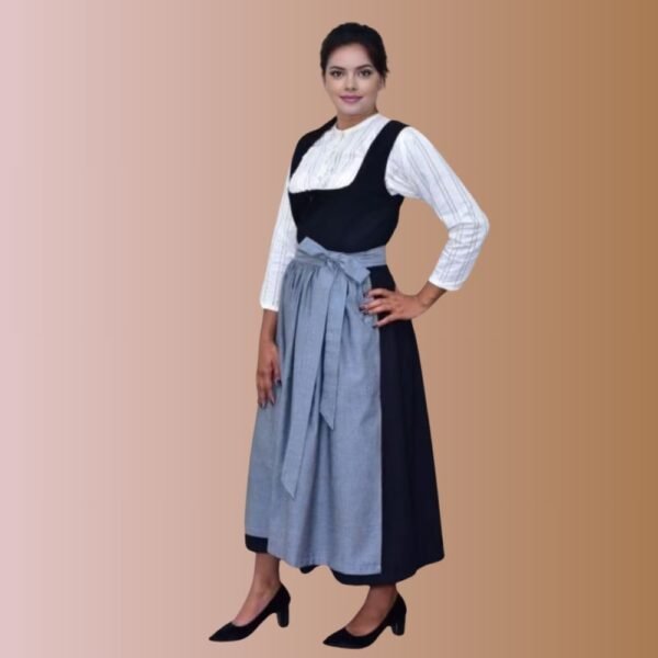 Long Black Cotton Dirndl | Timeless Bavarian Style