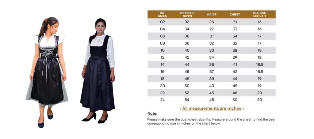 Size Guide 1 Dirndl Size Guide